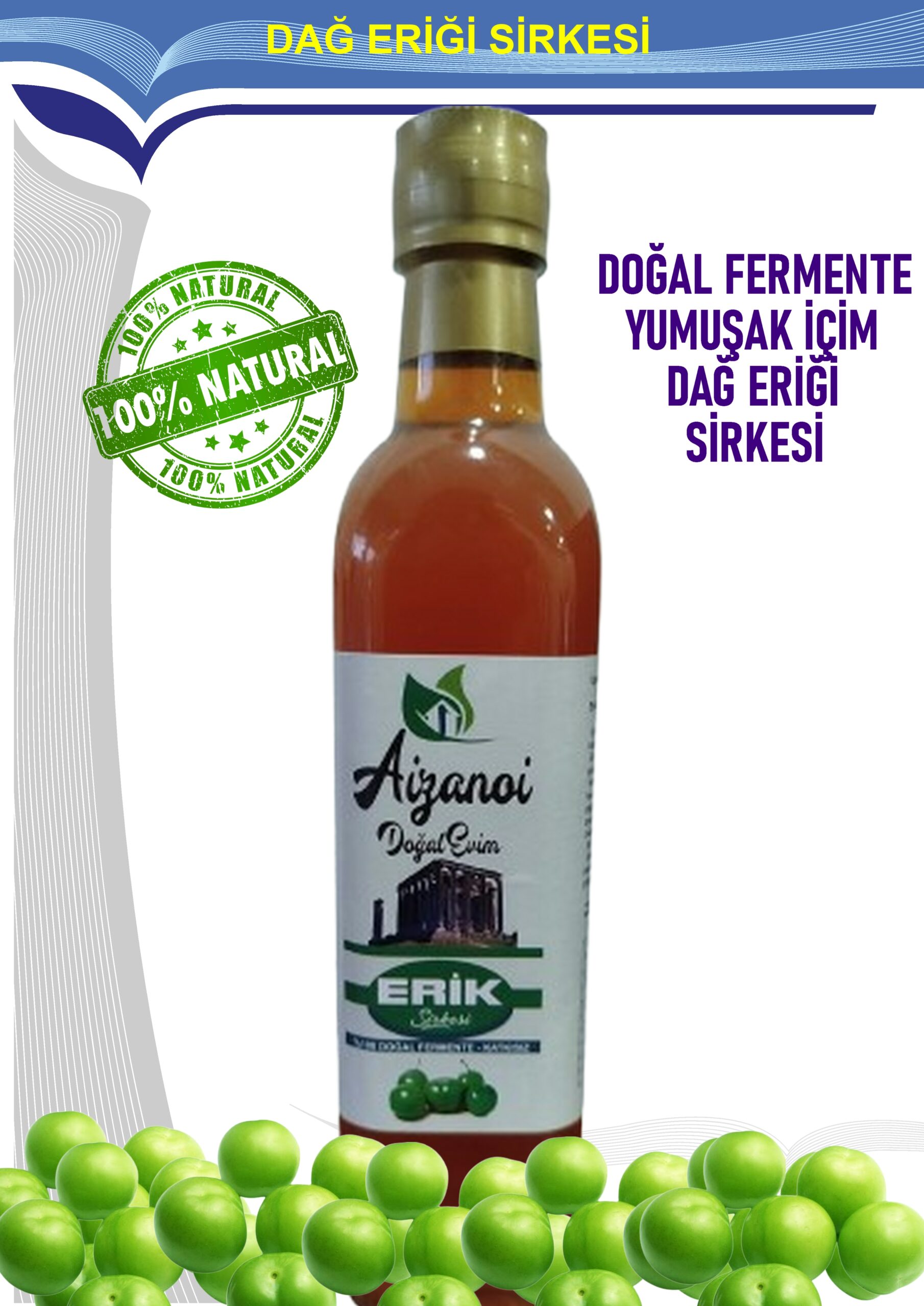 000000002BH29 AİZANOİ ERİK SİRKESİ 500 ML - Görsel 1